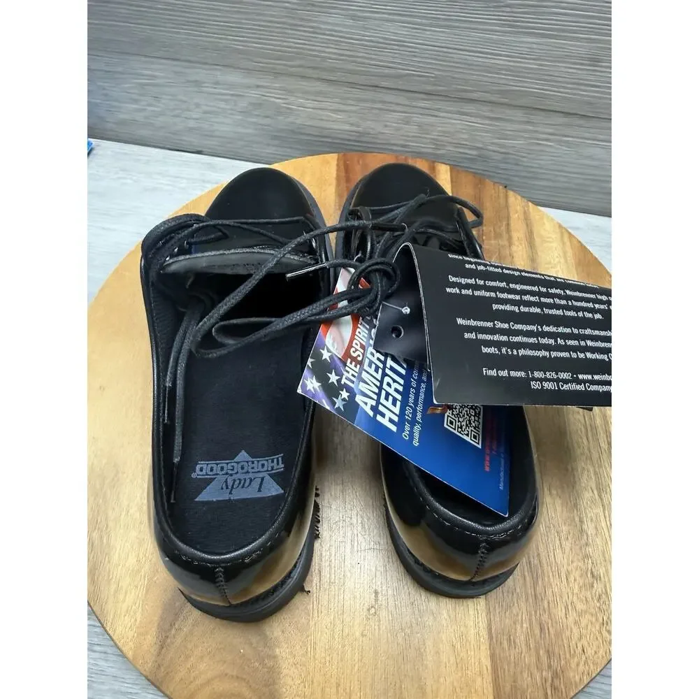 Women's 5 Thorogood Shoes Uniform Classics Poromeric Oxford 831-6027 Black NEW